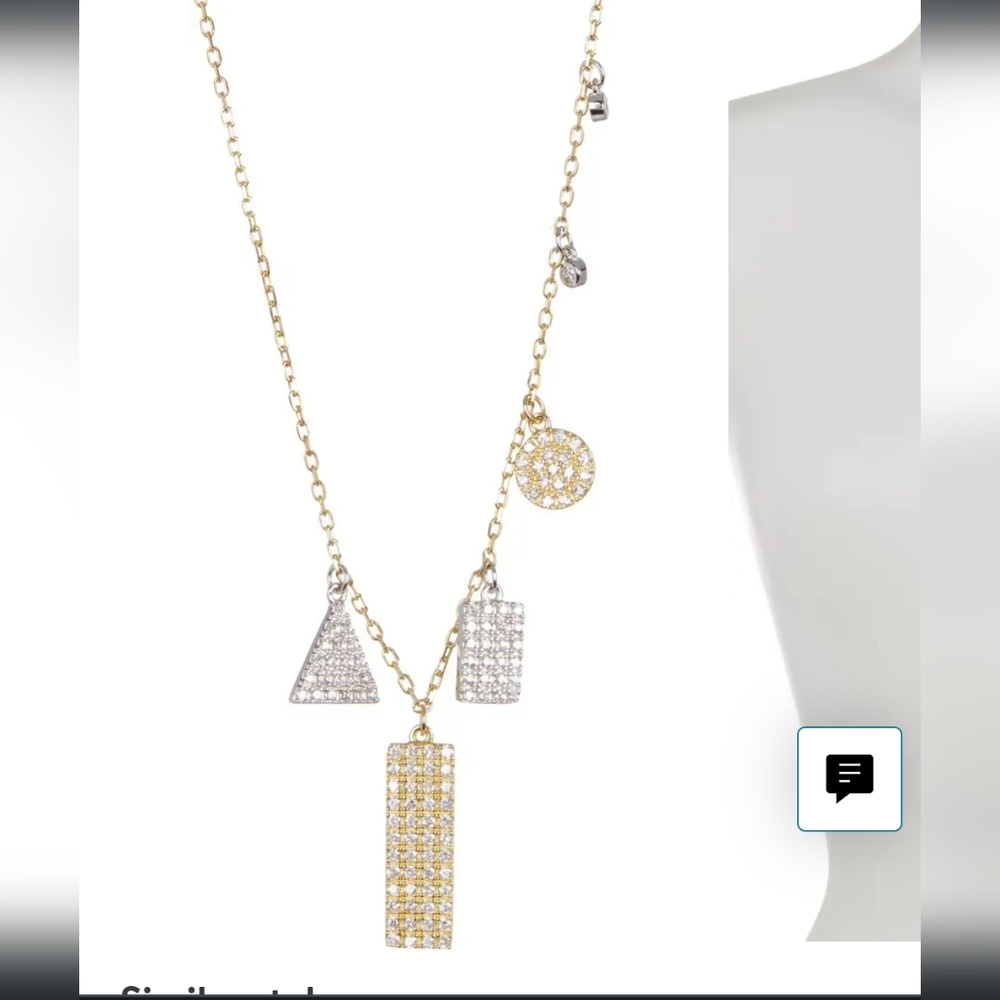 16" gold tone plated sterling silver necklace